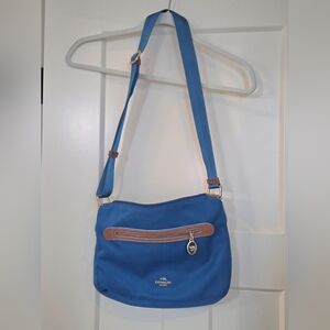 Coach Blue and Tan Crossbody Bag